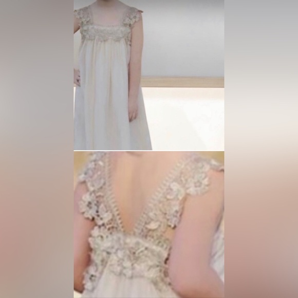 Sweet Boutons Metallic Thread Kids Dress Girls Size 7 - Picture 13 of 17